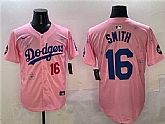 Men's Los Angeles Dodgers #16 Will Smith Pink 2025 Tokyo Series Limited Stitched Jersey,baseball caps,new era cap wholesale,wholesale hats